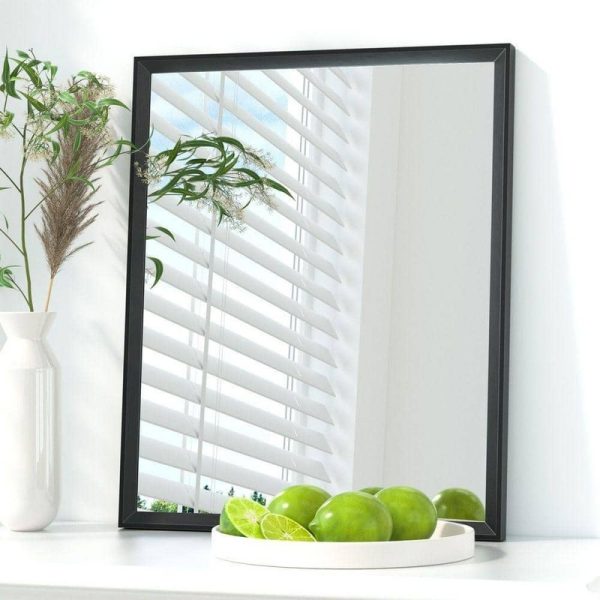 KeonJinn 16x20 in. Rectangle Aluminum Framed Bathroom Vanity Mirror Black