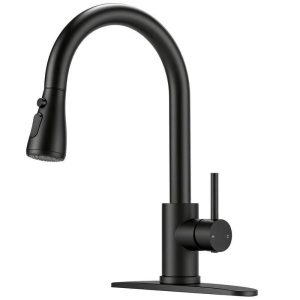 AKLFGN Single Handle Pull Down Kitchen Faucet Matte Black