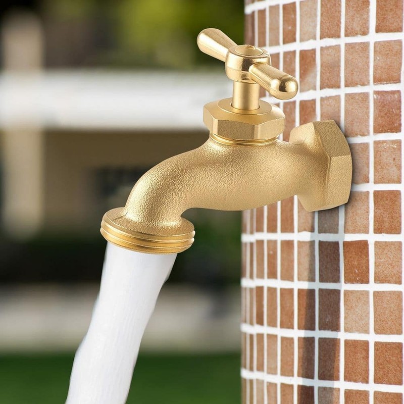 VEVOR 3/4 in. MIP x 3/4 in. MHT Heavy Duty Brass Hose Bibb Valve Set - Image 8