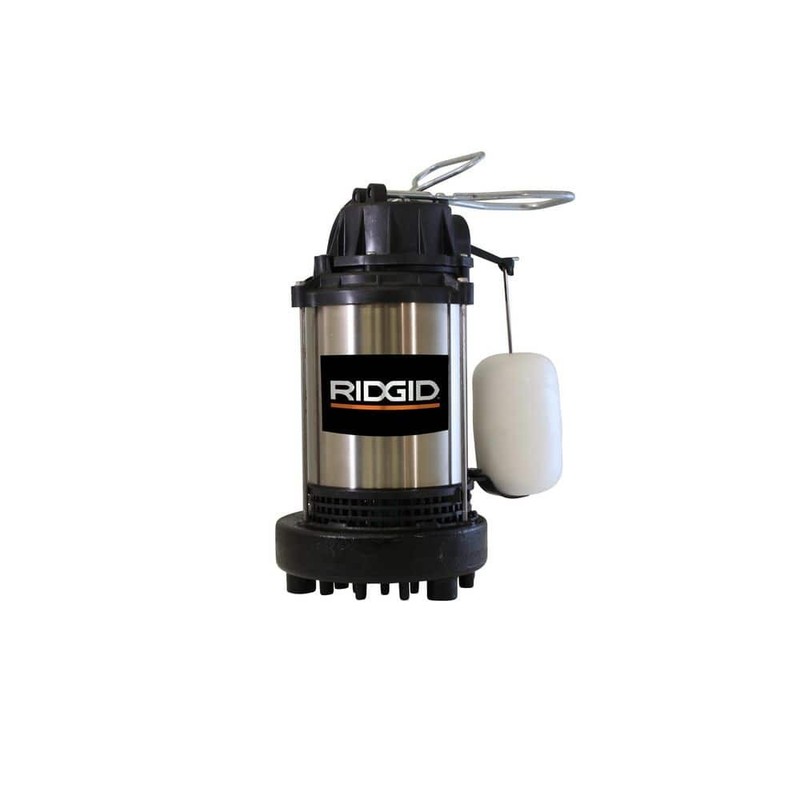 RIDGID 1/2 HP Stainless Steel Dual Suction Submersible Sump Pump - Image 4