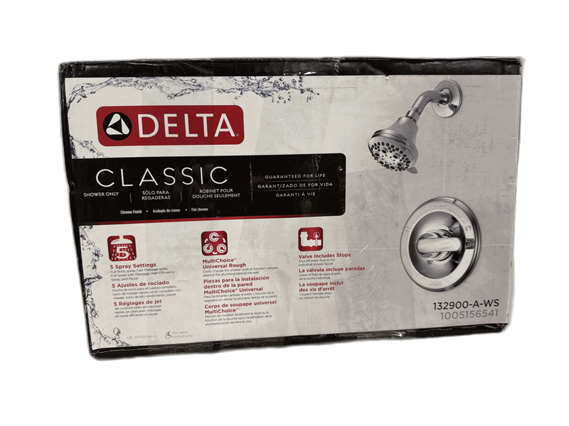Delta Classic Single-Handle 5-Spray Shower Faucet with Stops in Chrome w/Valve