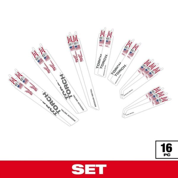 Milwaukee SAWZALL Metal Cutting Bi-Metal Reciprocating Blade Set (16 Piece)
