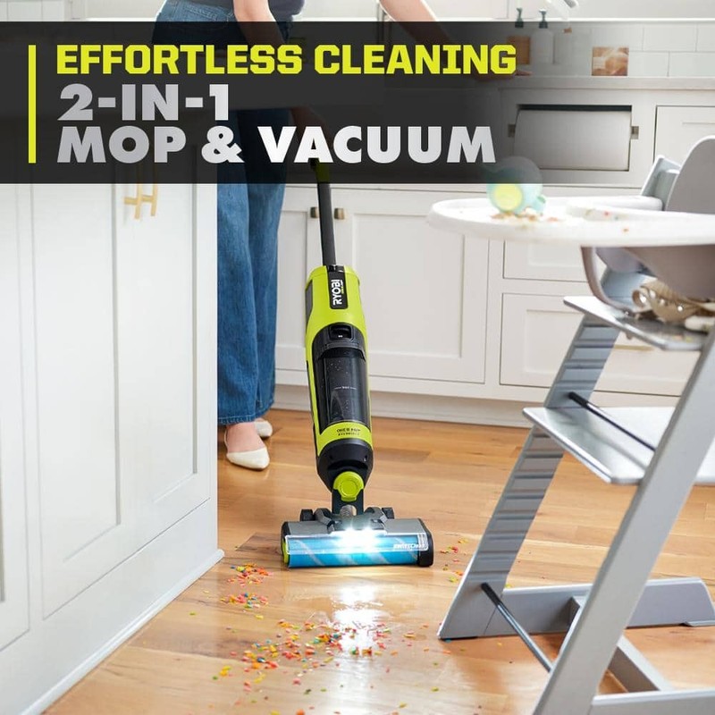 RYOBI ONE+ HP 18V SWIFTClean Wet Dry Stick Mop Vacuum Kit 4.0Ah Battery Charger - Image 4