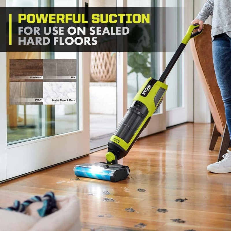 RYOBI ONE+ HP 18V SWIFTClean Wet Dry Stick Mop Vacuum Kit 4.0Ah Battery Charger - Image 8
