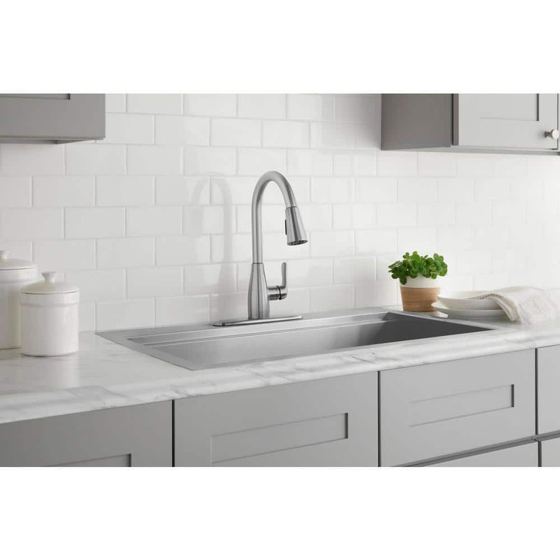 Glacier Bay McKenna Single-Handle Pull Down Kitchen Faucet Stainless Steel - Image 2