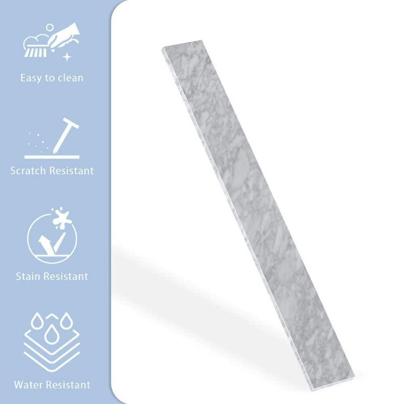 LANDOLT 36 in. W Marble Vanity Backsplash in Carrara White - Image 2