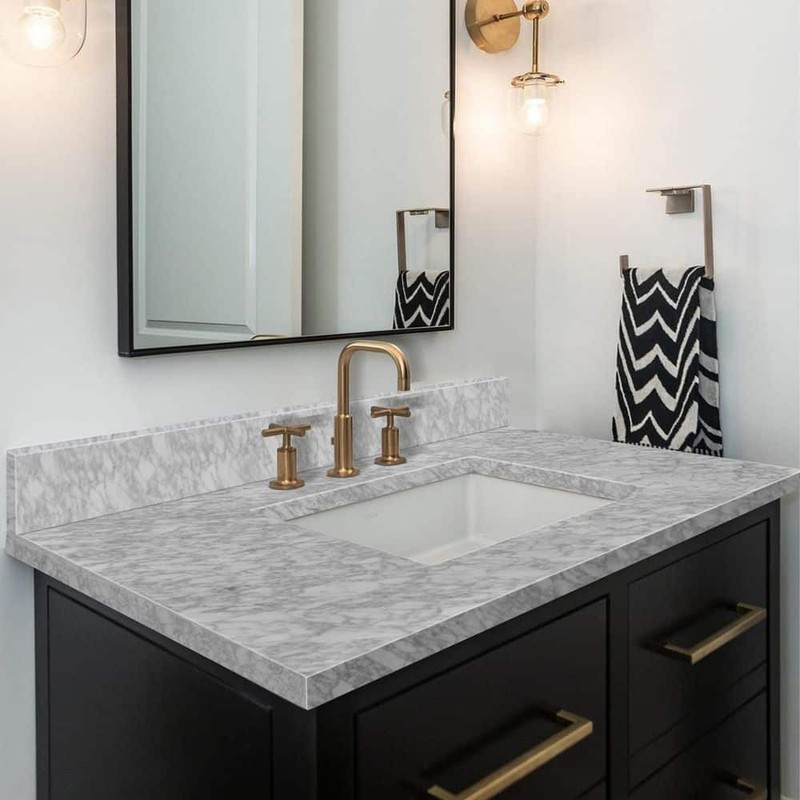 LANDOLT 36 in. W Marble Vanity Backsplash in Carrara White - Image 8