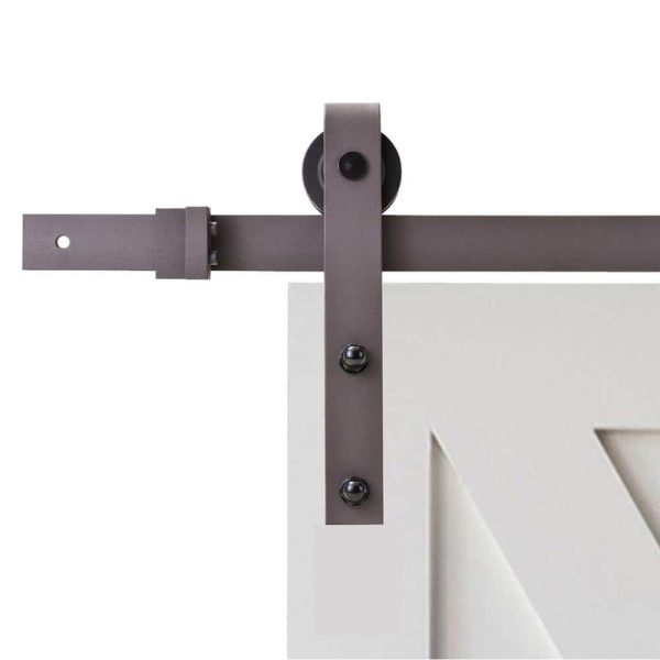 CALHOME 96" Antique Bronze Barn Style Sliding Door Track & Hardware Set