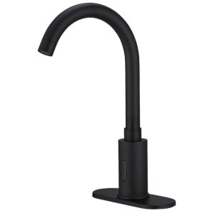 HOMEMYSTIQUE Touchless Bathroom Sink Faucet Matte Black Single Hole