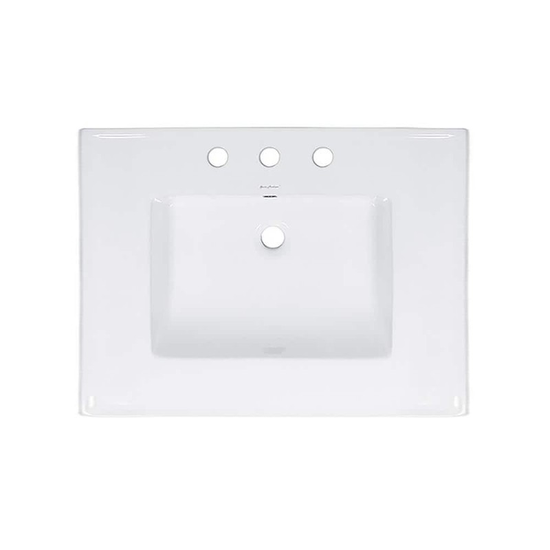 Swiss Madison 24 in. White Ceramic Vanity Top 8 in. Widespread Faucet Holes - Image 5