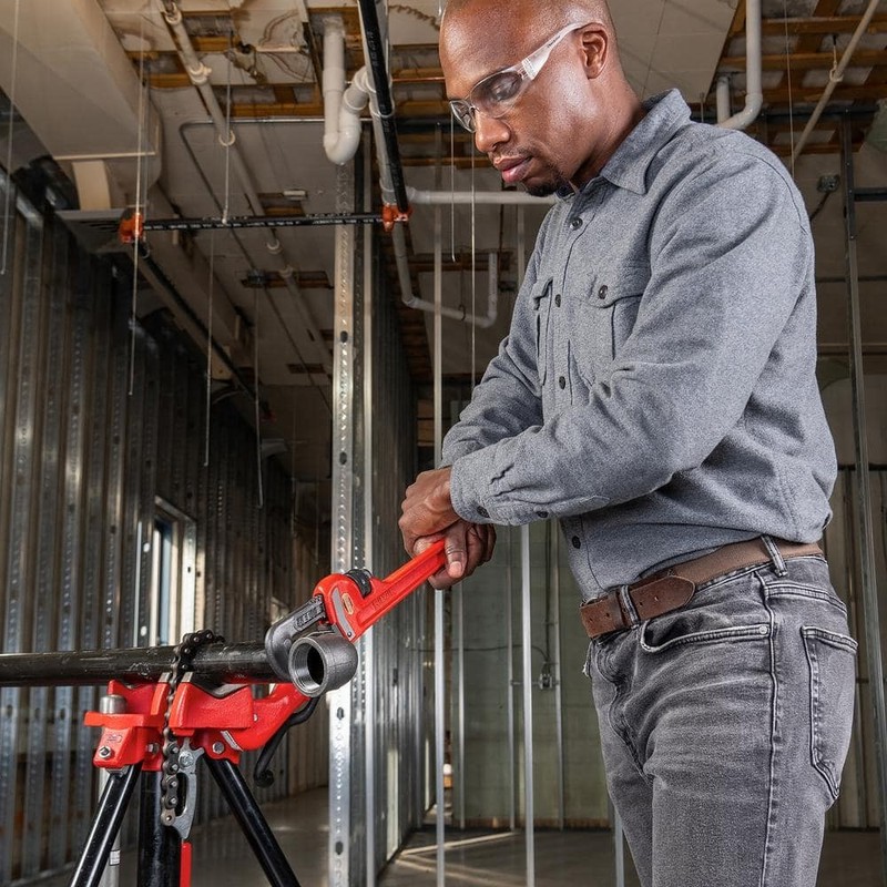 RIDGID 14 in. Straight Pipe Wrench, Heavy-Duty Plumbing Tool, Hook Jaws - Image 10