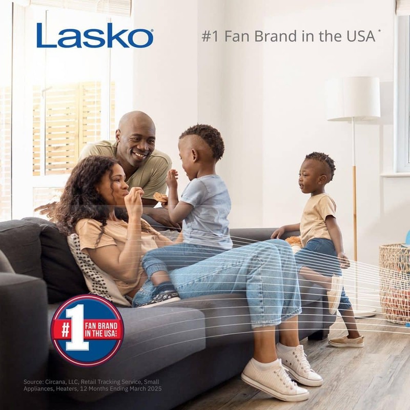 Lasko Power Plus 20" 3-Speed Box Fan,Gray,Weather Shield, 2000 CFM, Carry Handle - Image 2