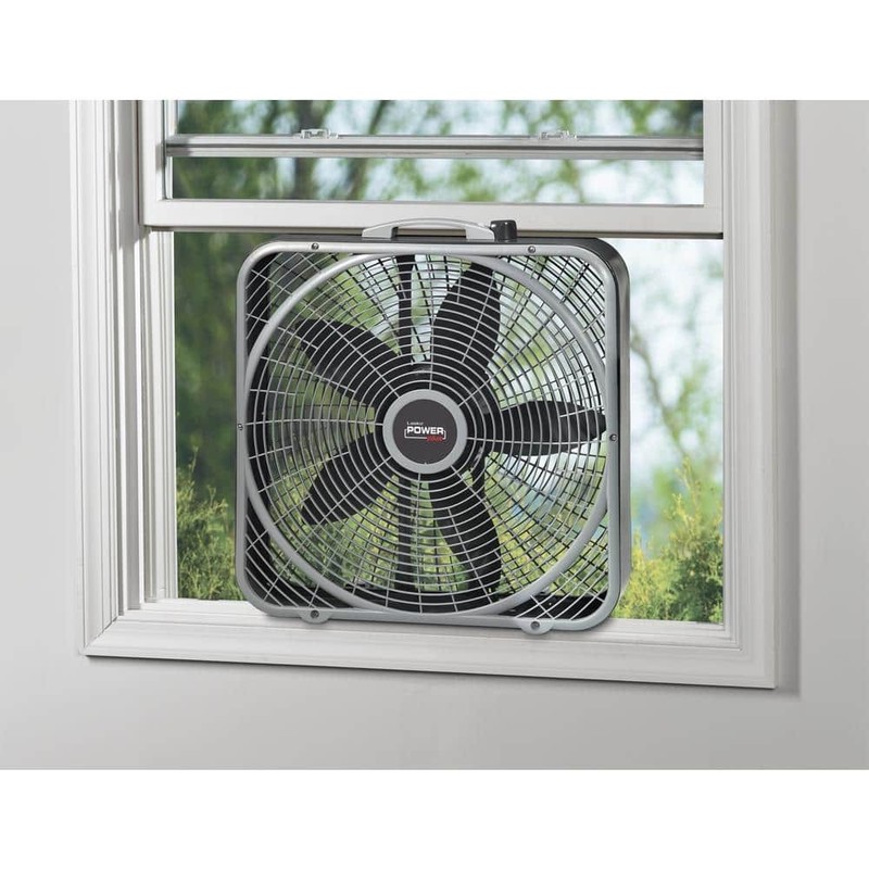 Lasko Power Plus 20" 3-Speed Box Fan,Gray,Weather Shield, 2000 CFM, Carry Handle - Image 3