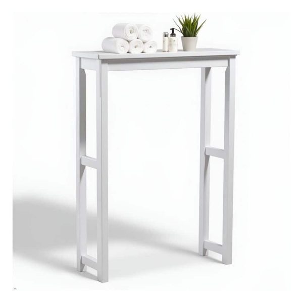 Alaterre Furniture Dorset 27 in. W Toilet Base Storage Shelf in White