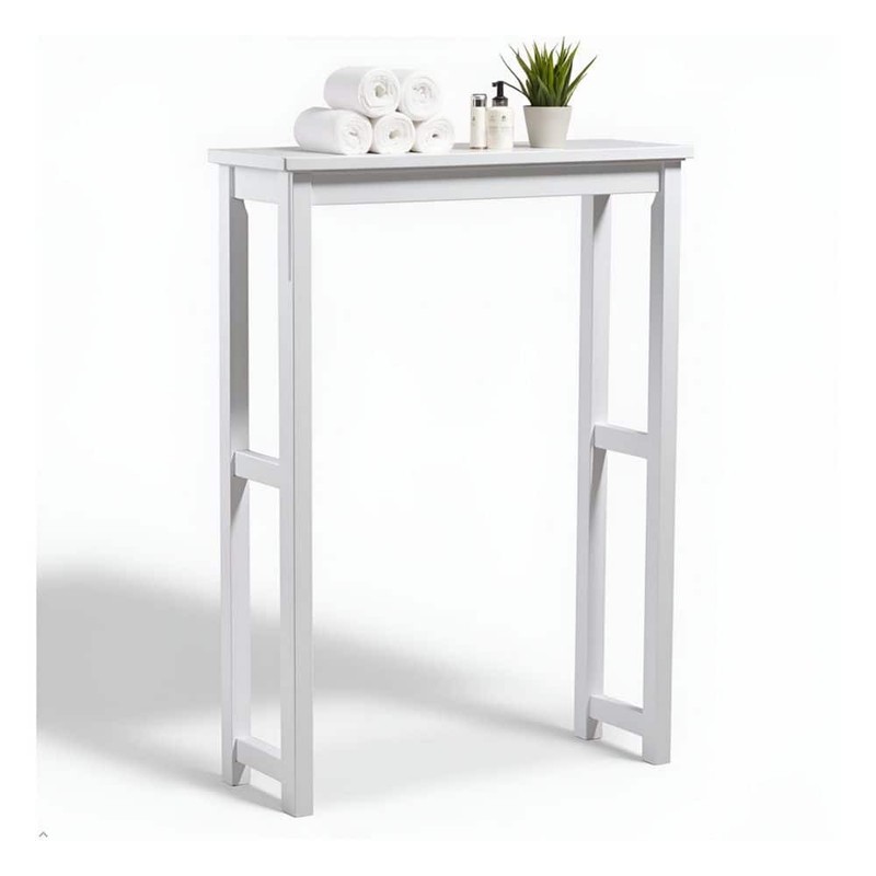 Alaterre Furniture Dorset 27 in. W Toilet Base Storage Shelf in White