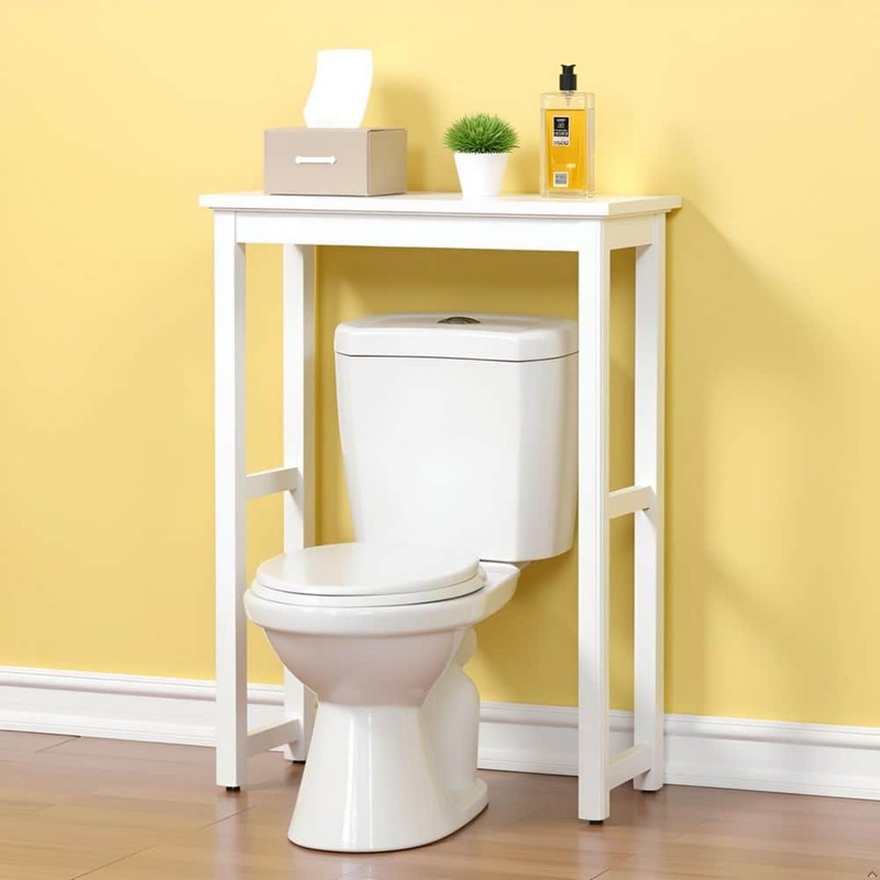 Alaterre Furniture Dorset 27 in. W Toilet Base Storage Shelf in White - Image 3