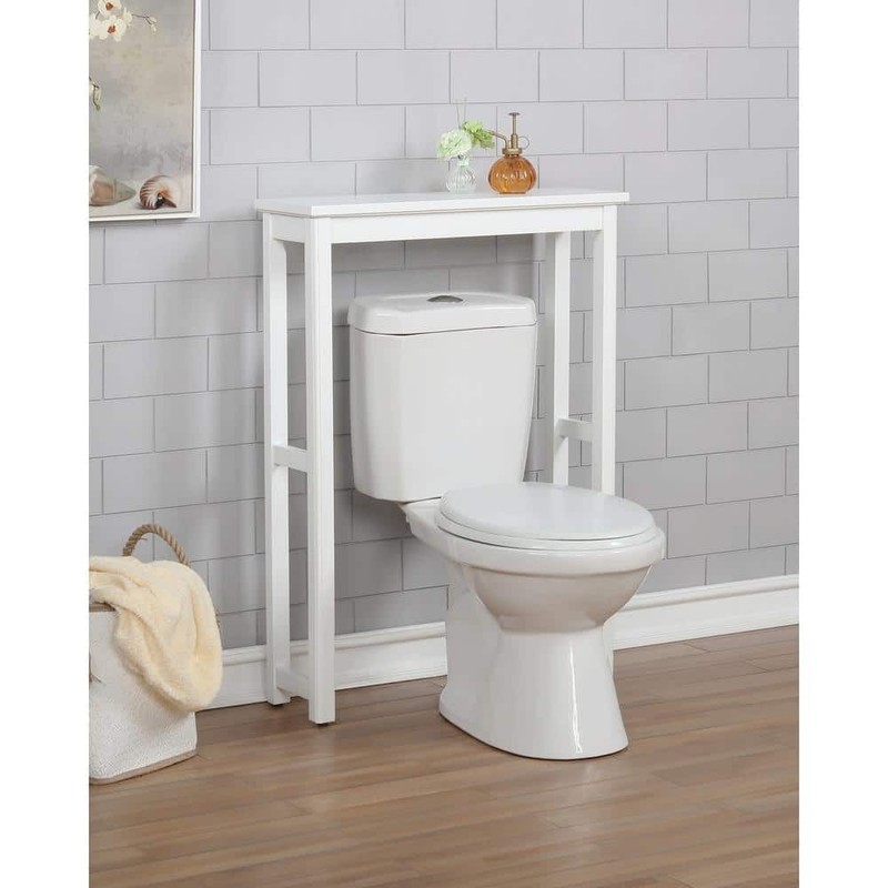 Alaterre Furniture Dorset 27 in. W Toilet Base Storage Shelf in White - Image 5