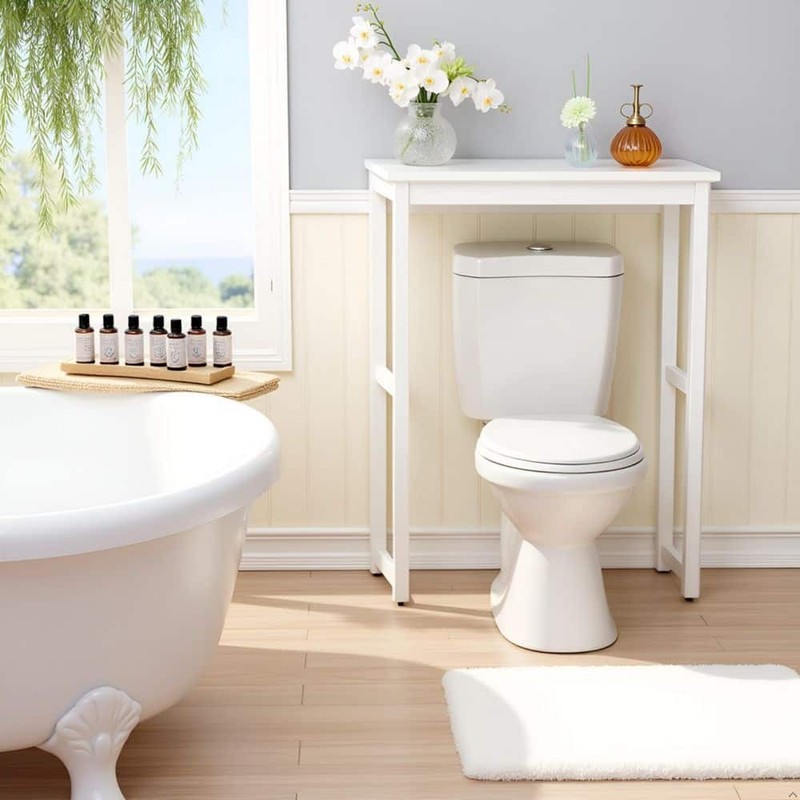 Alaterre Furniture Dorset 27 in. W Toilet Base Storage Shelf in White - Image 8