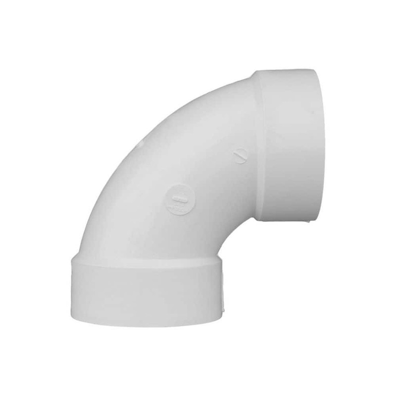 Charlotte Pipe 6 in. PVC DWV 90 Hub x Hub Elbow Fitting - Image 3