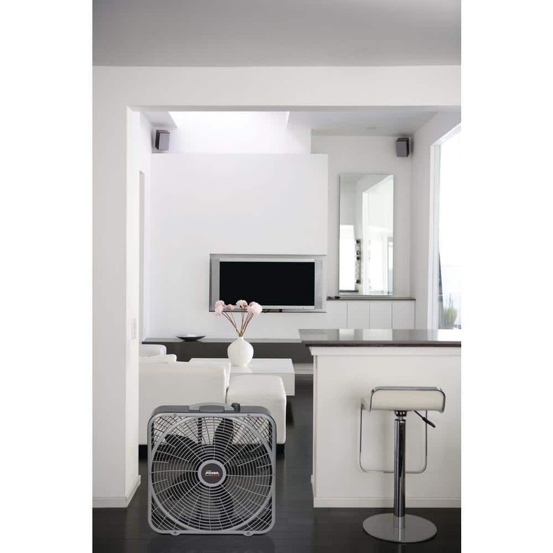 Lasko Power Plus 20" 3-Speed Box Fan,Gray,Weather Shield, 2000 CFM, Carry Handle - Image 6