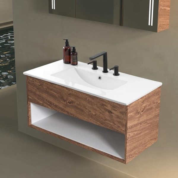 JONATHAN Y 36" W x 18.25" D Classic Rectangular Ceramic Sink Vanity Top White