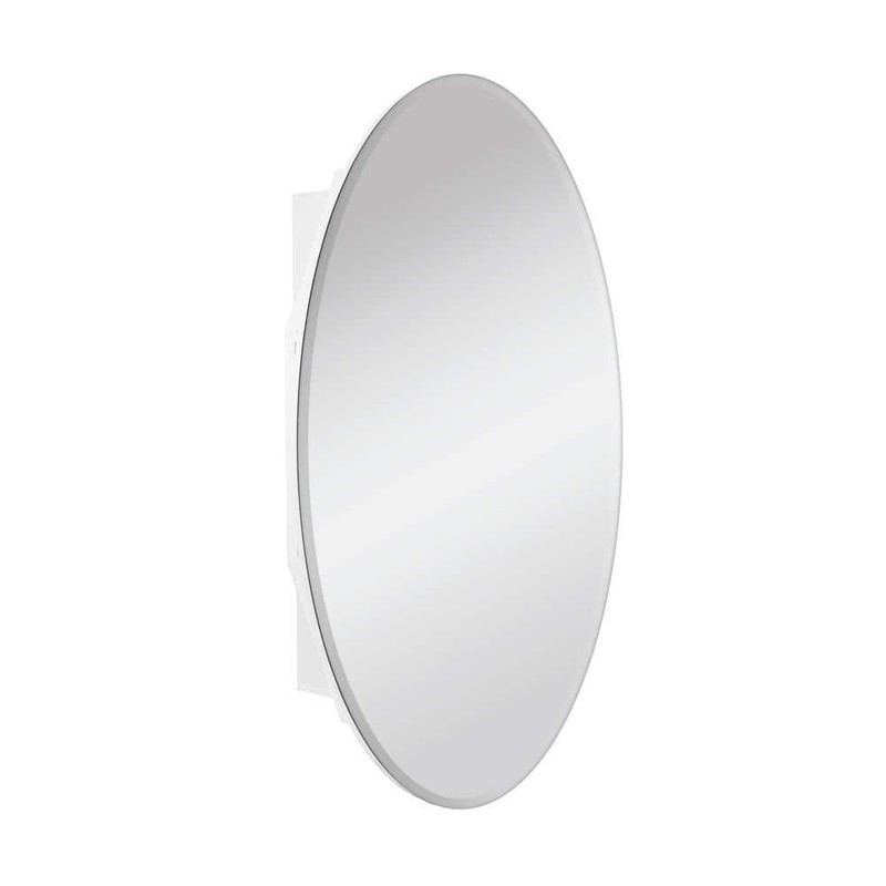 Glacier Bay 20x30 Frameless Bathroom Cabinet Beveled Mirror White