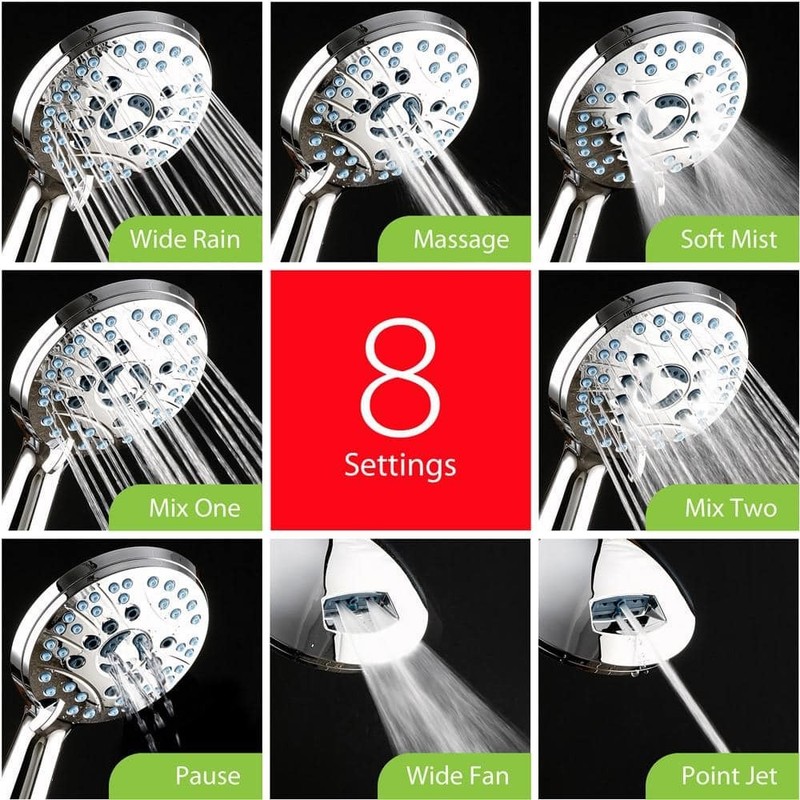 Unbranded 4.5 in. Wall Mounted Dual Shower Head 2.5 GPM Silver - Image 4