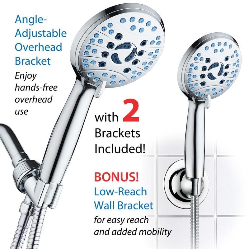 Unbranded 4.5 in. Wall Mounted Dual Shower Head 2.5 GPM Silver - Image 5