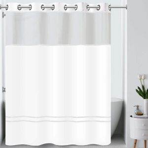 Glacier Bay 71 in. x 74 in. White Fabric InstaCurtain