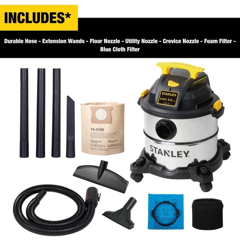 Stanley 5 Gal. 4.0 Peak HP Wet/Dry Vac - Image 4