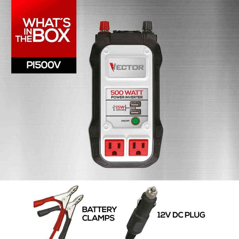 VECTOR 500 Watt Power Inverter, Dual Power Inverter, Two USB Charging Ports - Image 7