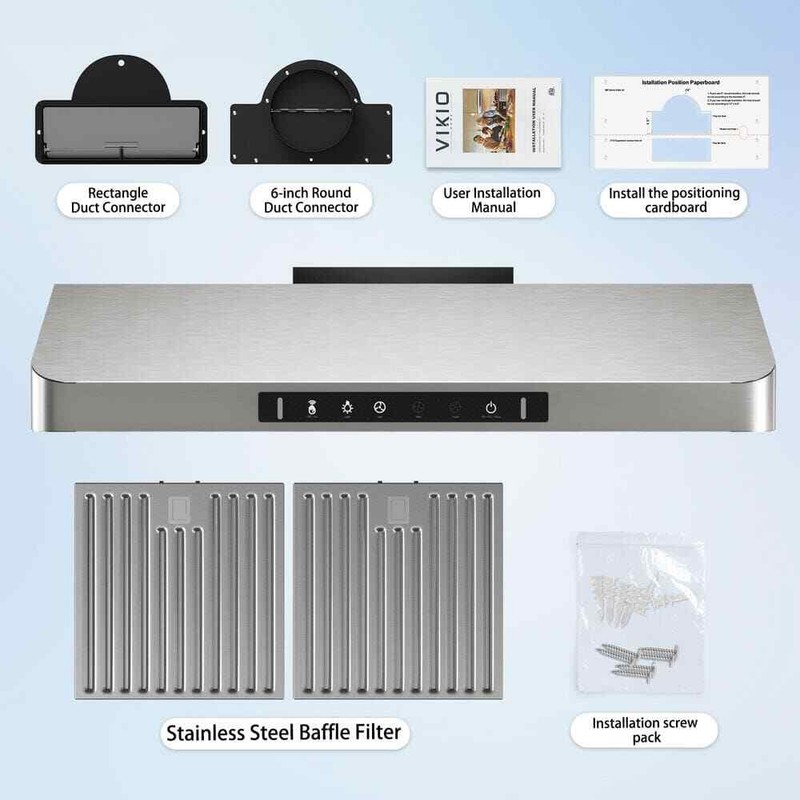 VIKIO 30 in. 900CFM Ducted Under Cabinet Range Hood in Stainless Steel w/3-Way - Image 11