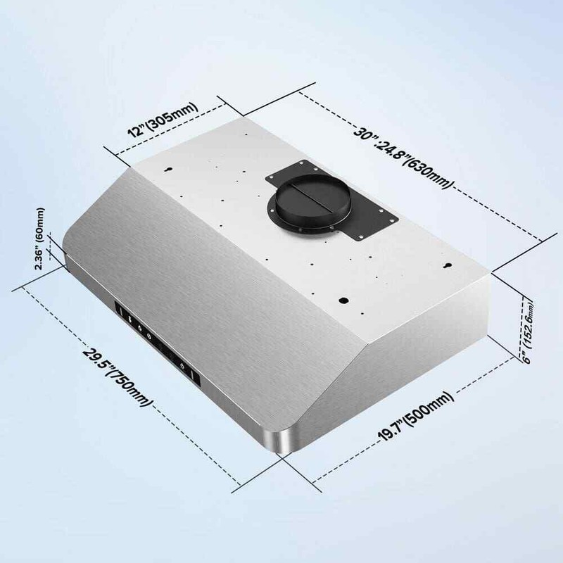 VIKIO 30 in. 900CFM Ducted Under Cabinet Range Hood in Stainless Steel w/3-Way - Image 13
