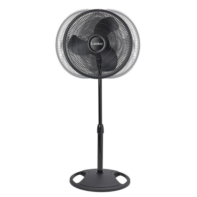 Lasko 16" 3-Speed Oscillating Pedestal Fan Black Adjustable Height Tilt Head - Image 9