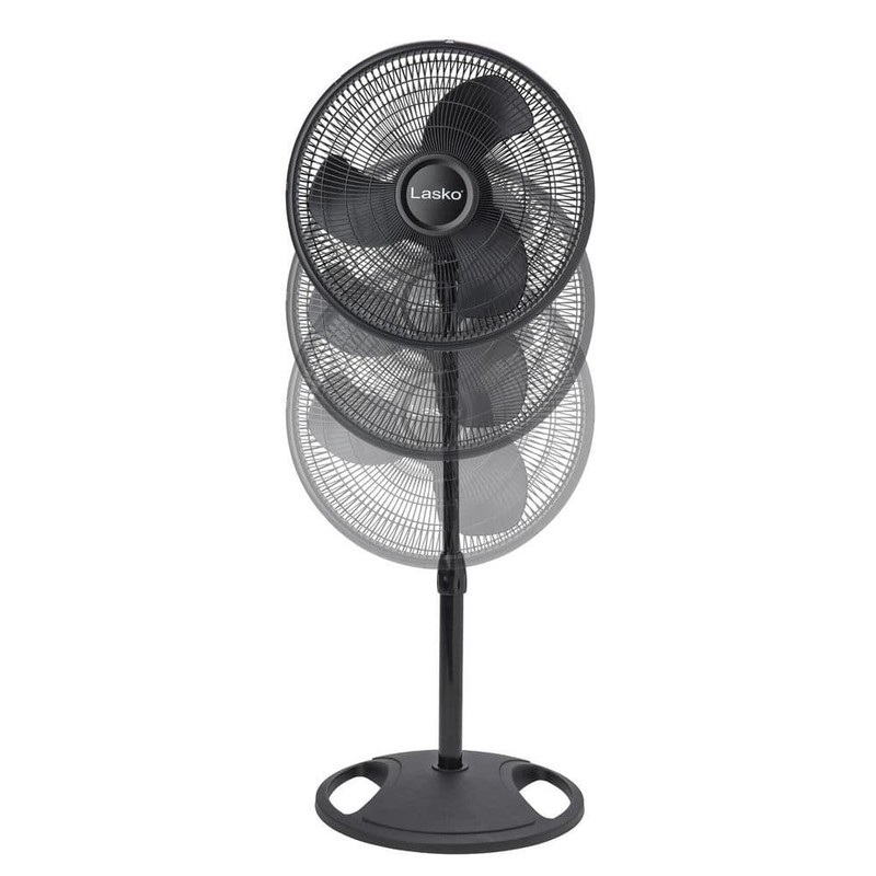 Lasko 16" 3-Speed Oscillating Pedestal Fan Black Adjustable Height Tilt Head - Image 10