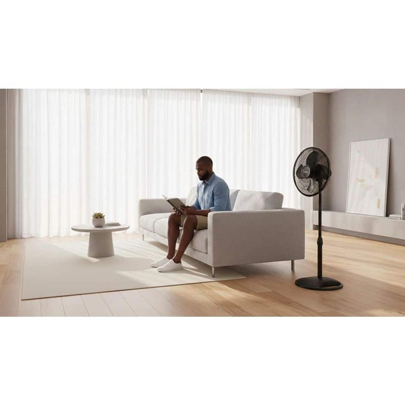 Lasko 16" 3-Speed Oscillating Pedestal Fan Black Adjustable Height Tilt Head - Image 12