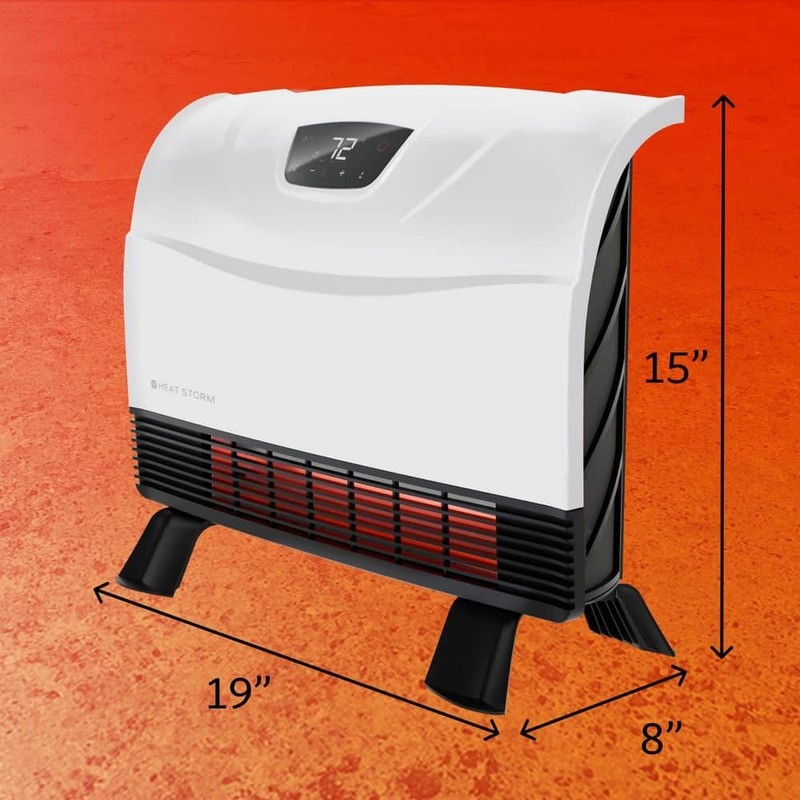 HEAT STORM Phoenix 1500W Convection Radiant Infrared Quartz Heater, Compact - Image 4