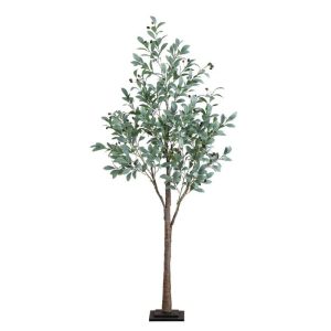 Nearly Natural 6 ft. Artificial Fruiting Olive Tree 280 Warm White LED Lights