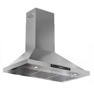 HGUOQ 36 in. 600 CFM Convertible Wall Mount Range Hood Stainless Steel LED