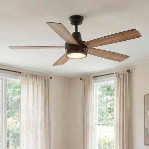 Hampton Bay Fanelee 54" White Color Changing LED Bronze Smart Ceiling Fan Remote