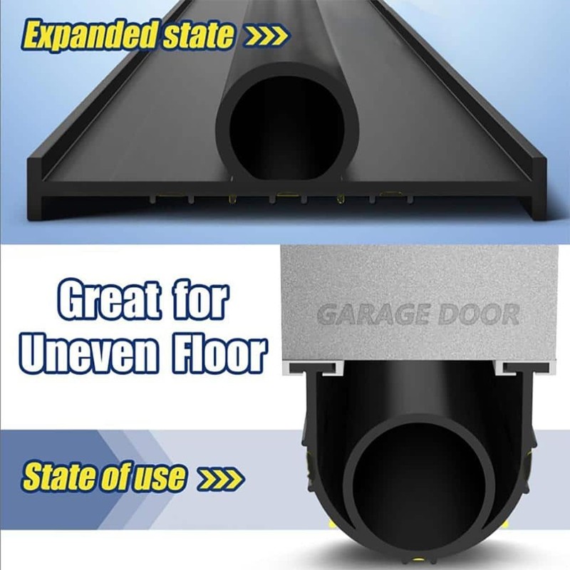Wellco 10 ft Black Weatherproof Rubber Seal Strip for Garage Door - Image 4