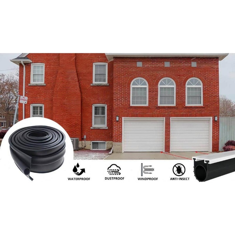 Wellco 10 ft Black Weatherproof Rubber Seal Strip for Garage Door - Image 5