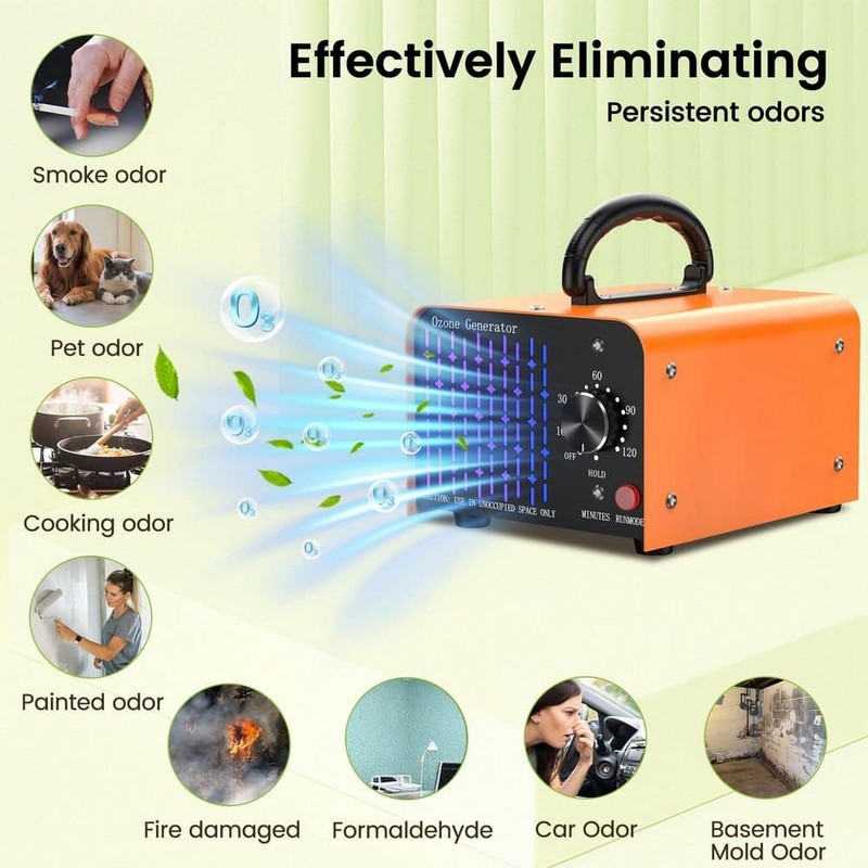 Edendirect 10000 sq.ft. Ion Ozone Generator Orange w/Fan & Timer Odor Removal - Image 4
