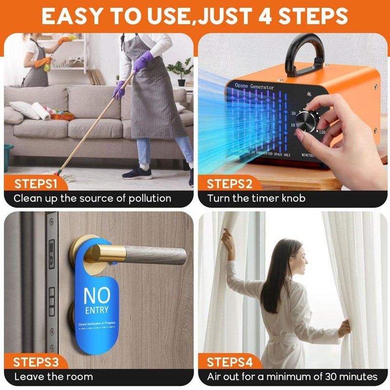 Edendirect 10000 sq.ft. Ion Ozone Generator Orange w/Fan & Timer Odor Removal - Image 8