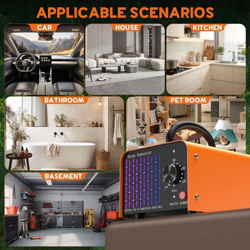 Edendirect 10000 sq.ft. Ion Ozone Generator Orange w/Fan & Timer Odor Removal - Image 9