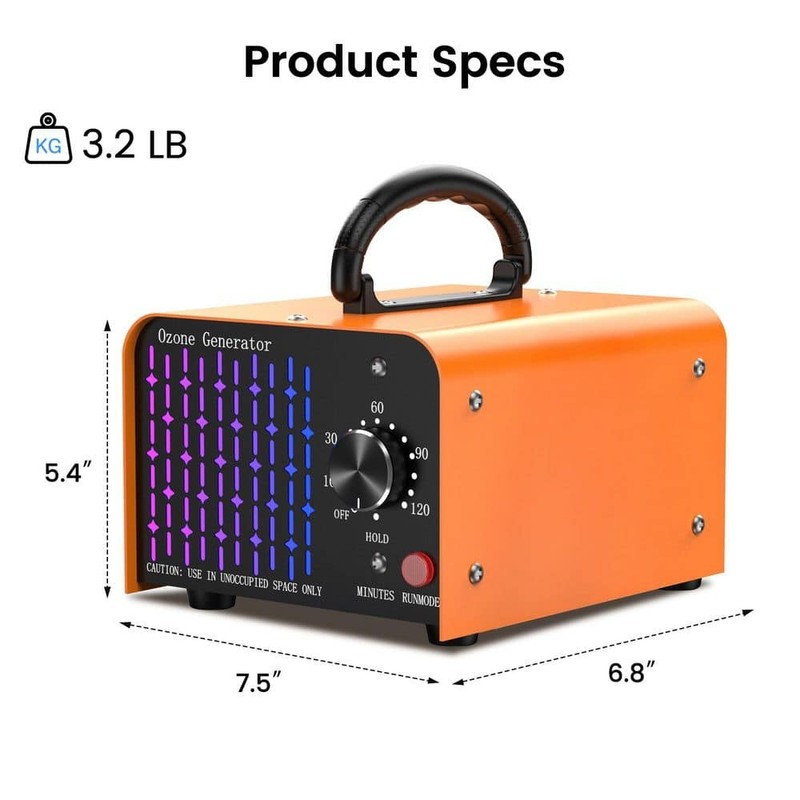 Edendirect 10000 sq.ft. Ion Ozone Generator Orange w/Fan & Timer Odor Removal - Image 12