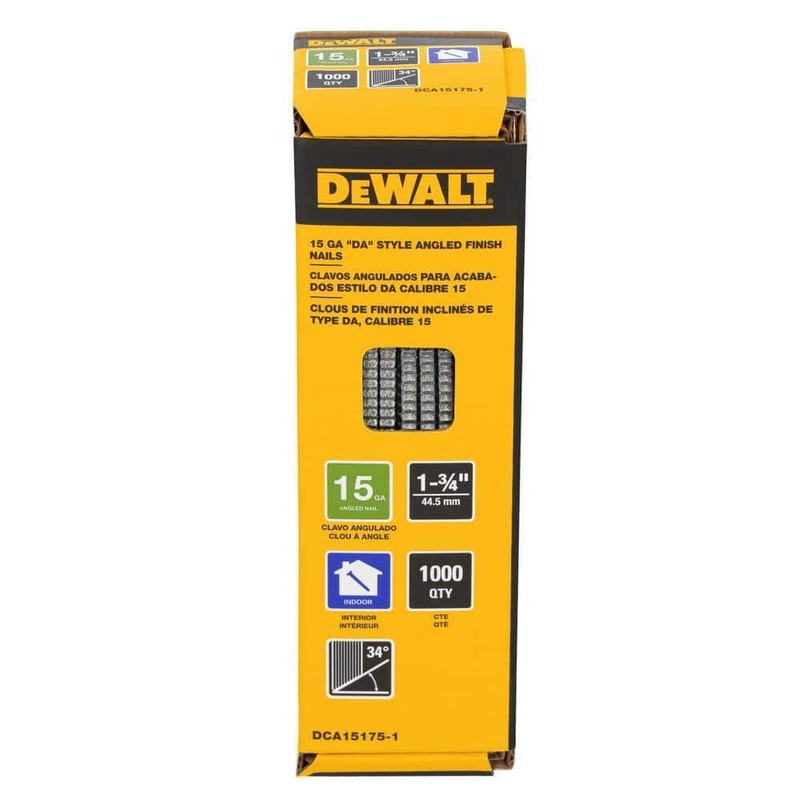 DEWALT 1-3/4 in. x 15-Gauge DA 34-Degree Bright Finish Nails (1000-Pack) - Image 3