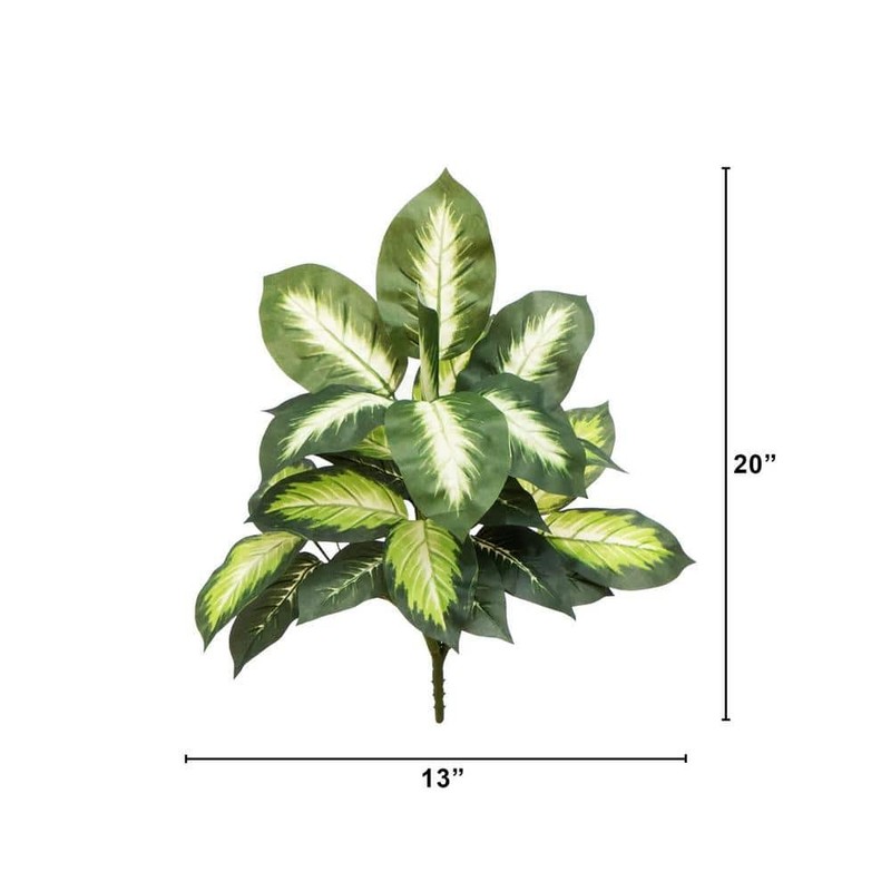 Nearly Natural 20 in. Artificial Golden Dieffenbachia Plant - Set of 6 - Image 3