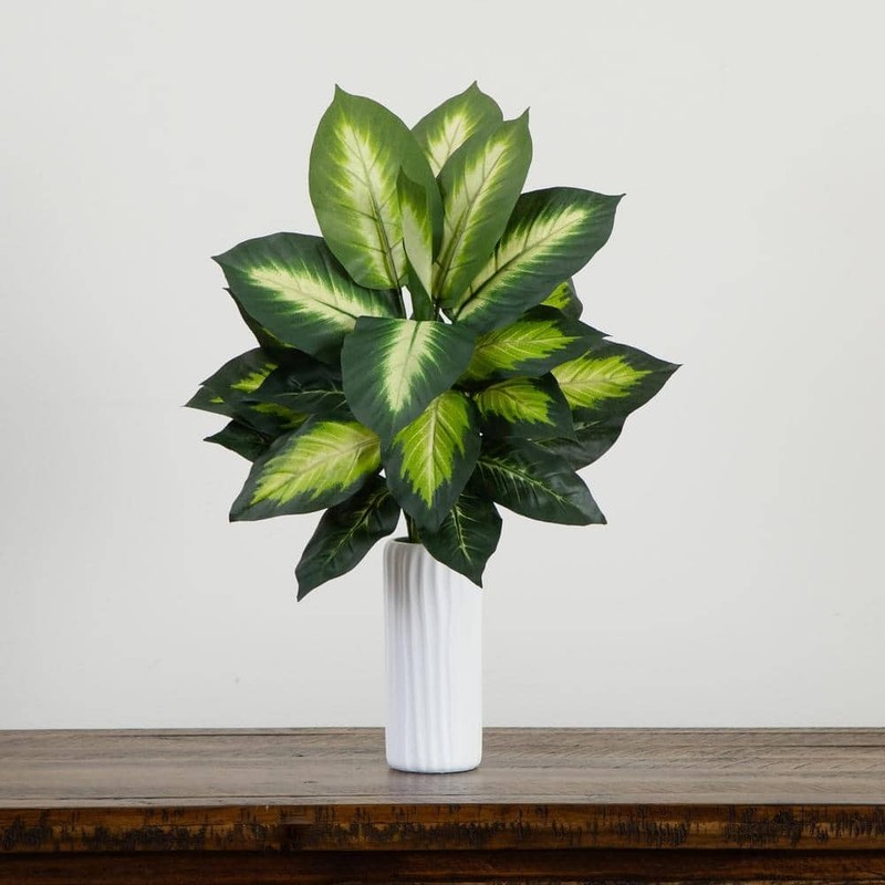 Nearly Natural 20 in. Artificial Golden Dieffenbachia Plant - Set of 6 - Image 8
