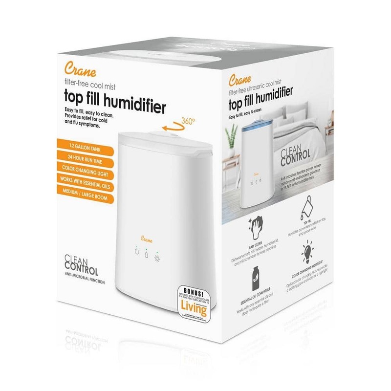 Crane 1.2 Gal. Cool Mist Top Fill Humidifier & Aroma Diffuser 500 sq. ft - Image 8